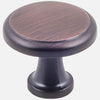 Kasaware 1-3/16 Diameter Flat Round Knob with Step, 4-pack Oil Rubbed Bronze Finish