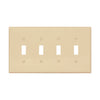 Cooper Industries Ivory 4gang Mid-size Unbreakable Nylon Toggle Switch Wallplate Cover