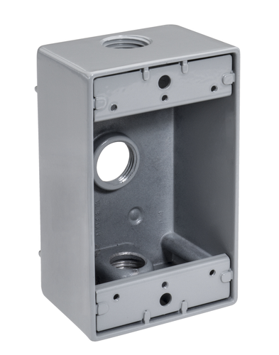Southwire 1/2 3-Hole 1-Gang Weatherproof Box Gry WB1350