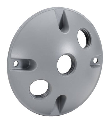 Southwire 3-Hole Round Weatherproof Cover 1/2 Gry