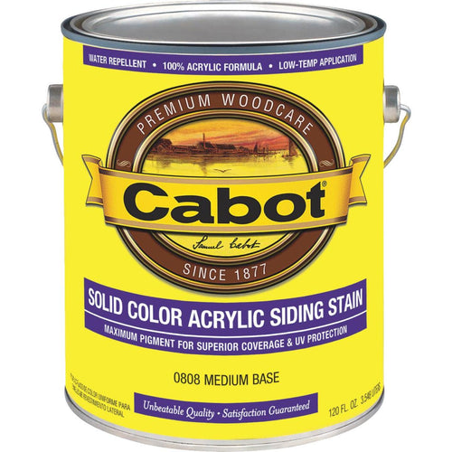 Cabot Solid Color Acrylic Siding Exterior Stain, Medium Base, 1 Gal.